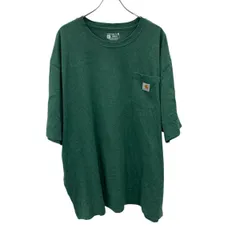 carhartt 半袖 ロゴTシャツ 3XL グリーン プルオーバー ビッグサイズ ポケット付き カーハート 古着卸 アメリカ仕入 a705-5522