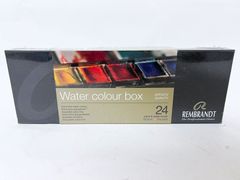 REMBRANDT レンブラント Water colour box 固形水彩絵具 24色セット ハーフパン24色 水彩画用筆 T0583-8625 新品
