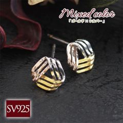ピアス レディース 3色 ミックスカラー ゴールド シルバー 小さい 小さめ