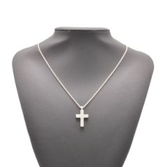 ブルガリ BVLGARI ネックレス ラテン クロス パヴェ ダイヤモンド K18WG 【中古】