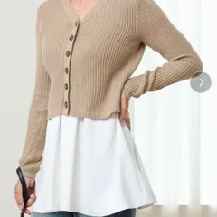 ✨新品未使用✨　SWEET MOMMY   スウィートマミー　マタニティウェア　ニットカーディガン　授乳対応キャミソール　セット売り　ベージュ　オーガニックコットン