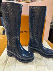#美品Louis Vuitton ネイビーモノグラム長靴#レインブーツ#36のサムネイル