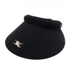 【新品】バーバリー サンバイザー 黒 つば裏チェック 汗取りパッド付き レディース 56cm-59cm ゴルフウェア BURBERRY GOLF