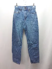 ◇ UNIQLO カジュアル ダメージ加工 ウォッシュ加工 デニムパンツ サイズ22 インディゴブルー レディース E  【1310050010607】