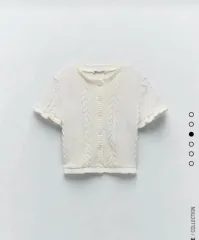 新品 ZARA ザラ 半袖 ニットカーディガン