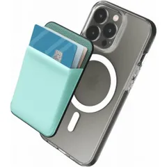 Magsafe 対応 スマホカードケース、滑り止めシリコンパッド Light Blue