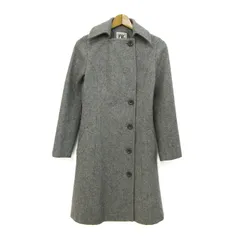 ミッシェルクラン ステンカラーコート アウター ウール アンゴラ混 日本製 レディース 38サイズ グレー MICHEL KLEIN 【中古】