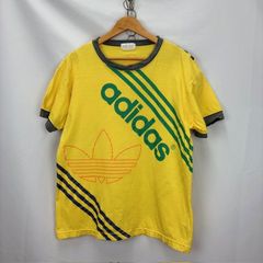 90年代 デサント ADIDAS リンガープリントTシャツ サイズM‐L シミ汚れ 07061818 01