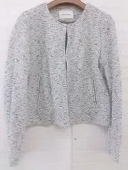 ◇ MAYSON GREY メイソングレイ ノーカラー 長袖 ジャケット ブルゾン サイズ3 ホワイト ブラック レディース P  【中古】 【1209300017209】のサムネイル