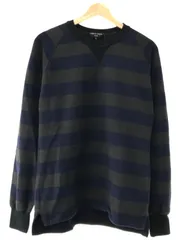 COMME des GARCONS HOMME コムデギャルソンオム 14SS ボーダーラグランスウェット ネイビー サイズ：Lのサムネイル