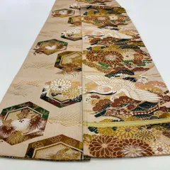 丸帯 アンティーク ヴィンテージ 全通 金帯 398cm 花嫁衣装 貸衣装 中古 リサイクル 結婚式 婚礼 着付け 舞台 きもの 着物 4133