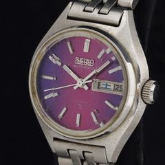 稼働品 SEIKOセイコー 自動巻き レディース パープル ヴィンテージ