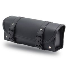 鞄 防水 背面 サイド PUレザー ポーチ ツール 汎用 工具入れ 小物 黒 ツーリング スクエア型 2個セット バッグ バイク用 (2) フロントバッグ karim
