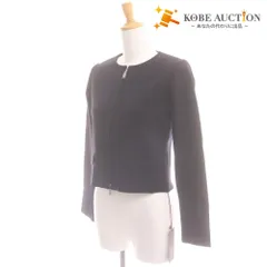 ■ フォクシー ジャケット 38054 トップス ニット ノーカラー レディース 38 （S相当） ネイビー 袋付き 未使用