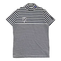 サイズ：2 PEARLY GATES パーリーゲイツ  ハイネック 半袖Tシャツ ボーダー柄 ブラック系 [240101471558] ゴルフウェア レディース ストスト
