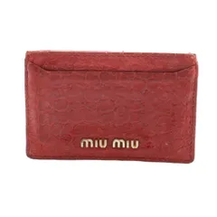 ミュウミュウ miumiu カードケース レザー クロコ型押し ワインレッド /MI ■OSのサムネイル