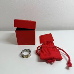 DIESEL リング 8号 シルバー ロゴ 美品 箱付き - メルカリ