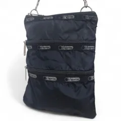 美品 LeSportsac レスポートサック ショルダーバッグ ポシェット サコッシュ 3ZIP 黒 軽量 ミニ ポーチ 斜めがけ