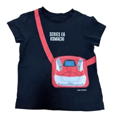 E6系 こまち Tシャツ 100cm 半袖 JR公認 新幹線 電車 乗り物 キッズ 男の子 黒 綿100% 鉄道ファン必見