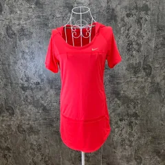 ☆NIKE　RUNNING☆半袖パーカー♪レッド♪DRY-FIT♪メッシュ(L)