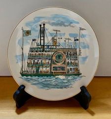 マリンインテリア★東洋陶器　蒸気船　飾り皿　古物品【ＭＯマリン】