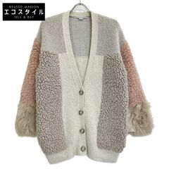 STELLA McCARTNEY ステラマッカートニー ｱｲﾎﾞﾘｰ ﾌｪｲｸﾌｧｰ ﾊﾟｯﾁﾜｰｸｶｰﾃﾞｨｶﾞﾝ 36