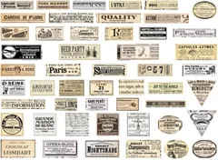 ドナリー おしゃれで可愛い 50種類 コラージュ 素材 100枚セット 大容量 ステッカー フレークシール シール帳 海外 韓国 メモ用紙 ノート素材 日記 切手(ラビリンス・デ・パリ)