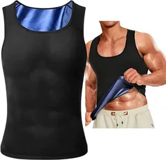 PLEAVIT サウナスーツ メンズ タンクトップ 発汗 ベスト インナー ランニング 筋トレ 洗濯可(ブルー,  4XL/5XL)