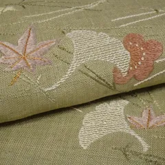 本真綿紬　刺繍　訪問着　草木染【230508】