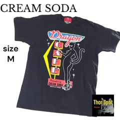 CREAM SODA クリームソーダ DORAGON CAFE ドラゴンカフェ 半袖Tシャツ M ブラック 黒色 ブラックキャット
