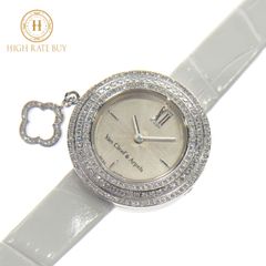 【新品同様】Van Cleef & Arpels ヴァンクリーフ＆アーペル チャーム ミニウォッチ ARN9UW00 K18WG 750 ホワイトゴールド ダイヤモンド シルバー文字盤 レディース 腕時計 クォーツ QZ