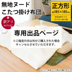 専用ページ☆訳あり ヌードこたつ布団 正方形 185×185cm【2B-409-500IV