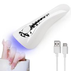 【最安値】ジェルネイル LEDライト 持ち運びやすい 硬化ライト LEDネイルドライヤー タイマー設定可能 ジェルネイル用 充電式 レジン用 5LEDs レジンクラフト用 15W 2階段タイマー機能 タイマー UVライト ホワイト ネイルドライヤー 日本語説明