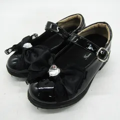 フォーチュンスマイル パンプス バレエシューズ 発表会 フォーマル靴 黒 キッズ 女の子用 16.5サイズ ブラック Fortune Smile 【中古】