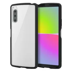 エレコム Xperia 10 IV (SO-52C SOG07 A202SO) ケース カバー 耐衝撃 硬度8H 軽量 薄型 背面クリア ストラップホール付 TOUGH SLIM LITE ブラック PM-X222TSLFCBK 0