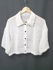 ◇ ⊂ JEANASIS ジーナシス ステッチ メッシュ 半袖 シアー シャツ ホワイト レディース E  【1506110012548】