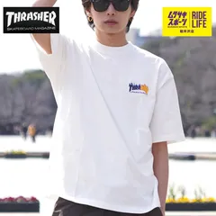 THRASHER スラッシャー メンズ 半袖 Tシャツ ロゴ 刺繍 シンプル ビッグシルエット ホワイト THM-24SPSST07 ムラサキスポーツ限定 【ムラスポ公式】