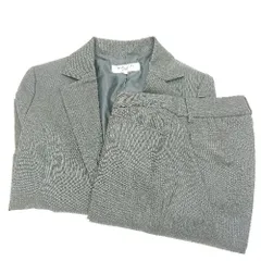 ◇ natural beauty basic 総裏 ストライプ柄 S パンツスーツ サイズM ダークグレー レディース E  【1405140001594】