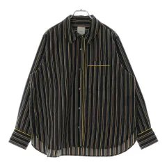 ADDIXY (アディクシー) PINSTRIPE PAJAMA SHIRT ピンストライプ パジャマ 長袖シャツ ブラック/イエロー 25010107