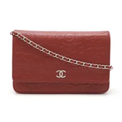 CHANEL シャネル カメリアチェーンウォレット ショルダーバッグ ラムスキン CHANEL/シャネル カメリアチェーンウォレット ラムスキン ピンク
