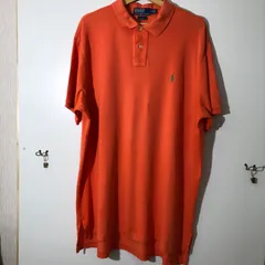 Polo by Ralph Lauren ポロバイラルフローレン ポロシャツ 半袖 ワンポイント刺繍 ビンテージ オールド 90's BOLIVIA製 メンズ 1990年代 オレンジ