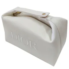 Dior／【ホワイト】ハンドル付きコットンコスメポーチ　ノベルティ　化粧ポーチ　ディオール