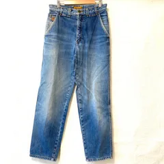 80s！90s！ヴィンテージ！(^w^)b LANCEL paris ランセル ストレート デニムパンツ ジーンズ ジーパン ウォッシュ加工 ヒゲ加工 お洒落 ストリート 古着 アメカジ ボトムス インディゴブルー メンズ 男性のサムネイル