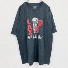 古着 used　champion　チャンピオン　半袖プリントクルーネックTシャツ　ラクロス　スポーツ　グレー　XLサイズ