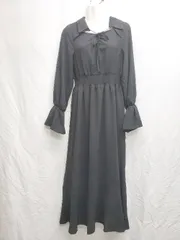 ◇ mily bilet ミウィビレット 長袖 ロング丈 ワンピース サイズXL ブラック レディース P  【1407100025114】