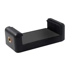 スマートフォン ホルダー 1/4インチ スマホ 三脚 マウント アタッチメント アダプター 挟む 取り付け クリップ 固定 伸縮可能 ライブ配信 スマホホルダー（ブラック）