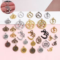 50個入り　ペンダント　素材　DIY ジュエリー クラフト ハンドメイド　ヨガ チャーム 混合 アンティーク