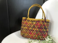 サザエボン様　K1 ハンドメイド藍染めカゴバック サザエボン様K1 ハンドメイド藍染めカゴバック