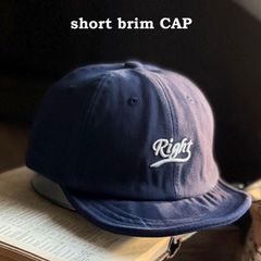 ツバ上げ 帽子 ネービー アンパイア キャップ ショートブリム ビンテージ アメカジ ワーク系 ベースボールキャップ 短ツバ 野球帽 3カラー ファッション ストリート right キャンプ シニア アウトドア ユニセックス メンズ 春