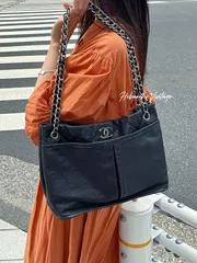 【中古】CHANEL シャネル ココマーク マトラッセ チェーンショルダーバッグ 肩掛け 斜め掛け ブラック レザー 14番台 ヴィンテージ レディース【中古美品】HIBUOCHI VINTAGE